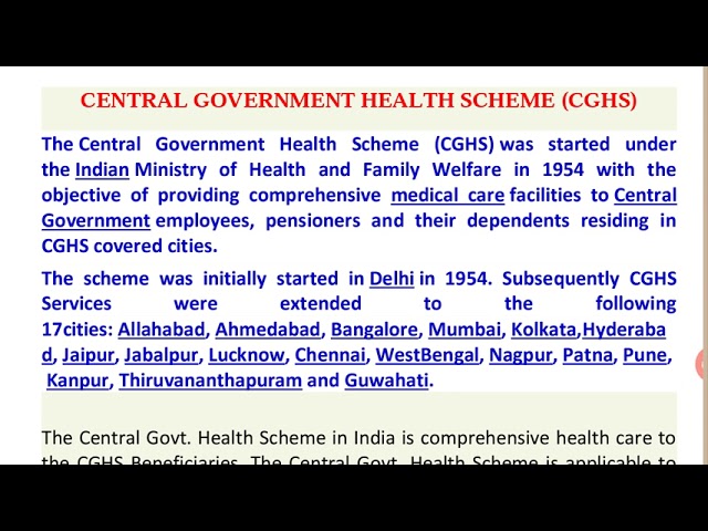 Central Government Health Scheme